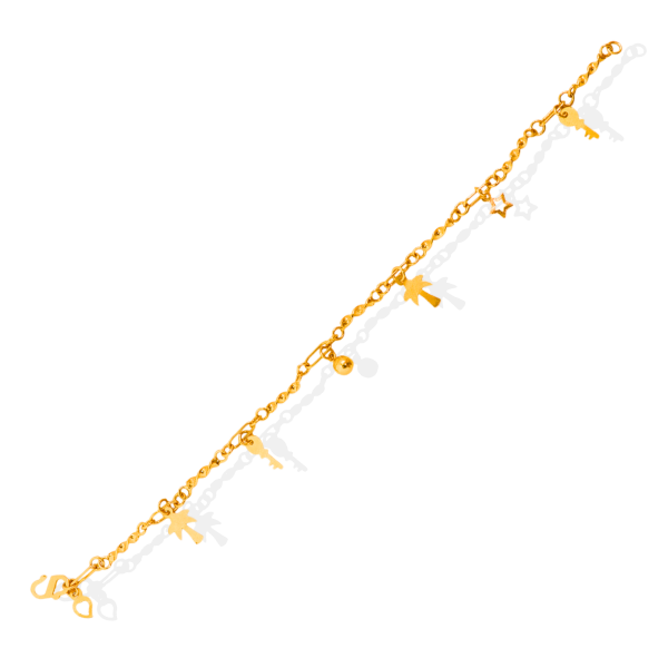 22K Gold Bracelet With Lucky Charmes 