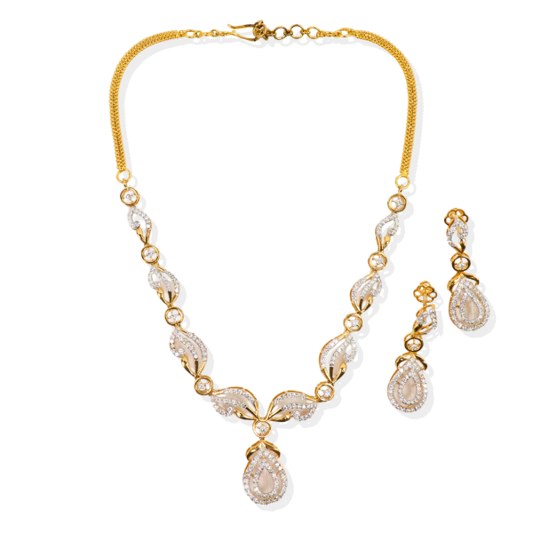1.29 CT Diamond Necklace Set in 18K Gold
