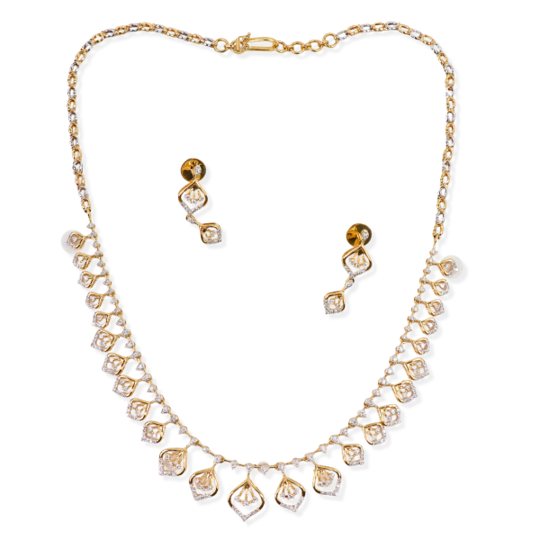 0.27 CT Diamond Necklace Set in 18K Gold