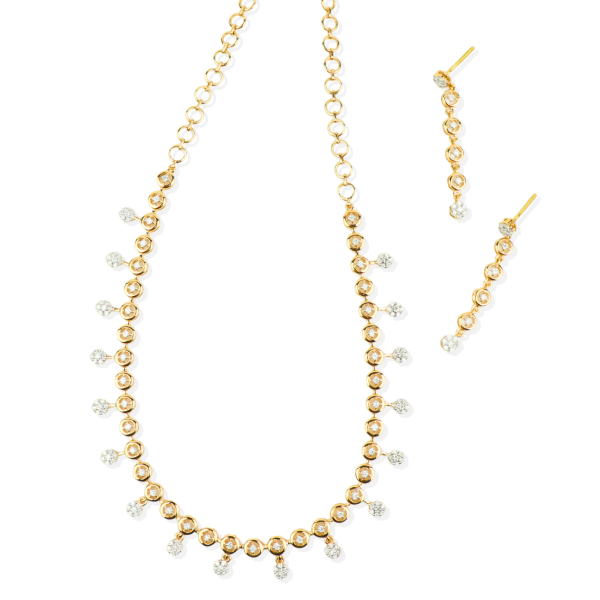 0.50CT Diamond Necklace Set in 18K Gold