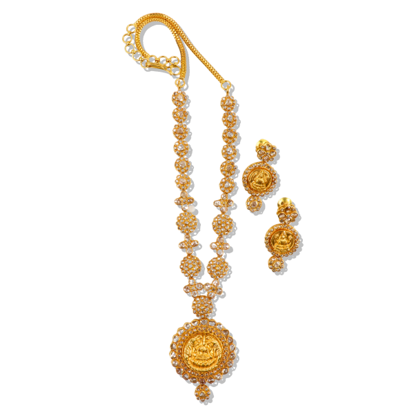 12.80 CT Diamond Necklace Set in 18K Gold With Kundan