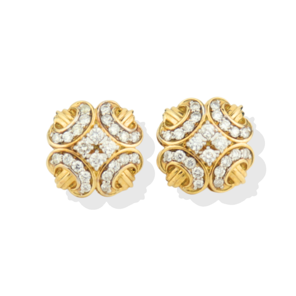 1.70 CT Diamond Stud Earrings in 18K Gold