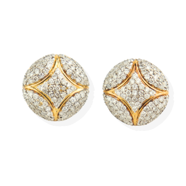 2.19 CT Diamond Stud Earrings in 18K Gold