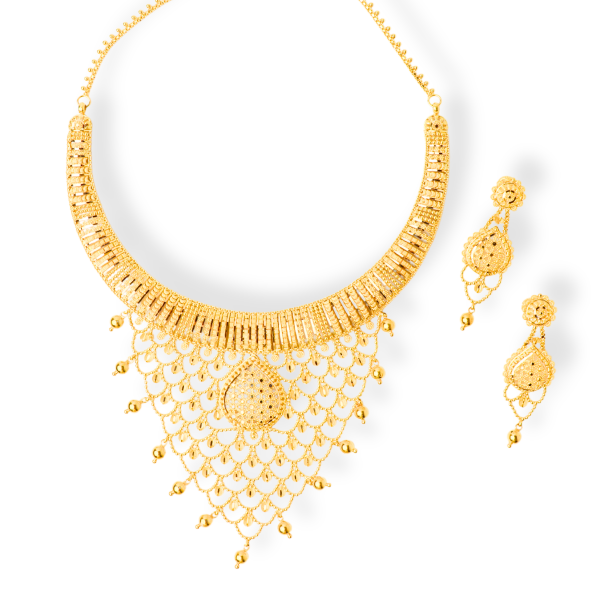 Stunning Necklace Set in 22K Gold