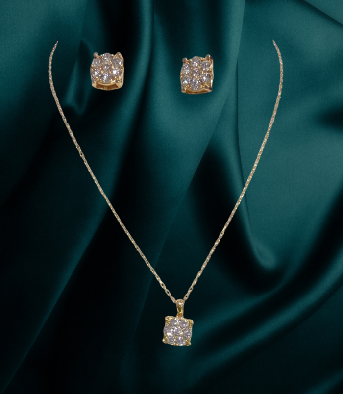 144 KBZ GLD DMD PNDT set 144 18 K Gold Diamond Pendant PD 7/ 0.62 CT Ed 14/ 1.15 CT set 8.49 Gram Gold