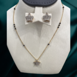22K GOLD Diamond Mangalsutra Earring SET