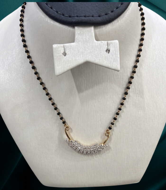 212 KBZ GOLD DMD MSTR SET 22K GOLD Diamond Mangalsutra Earring SET