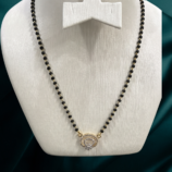 22K GOLD Diamond Mangalsutra Earring SET