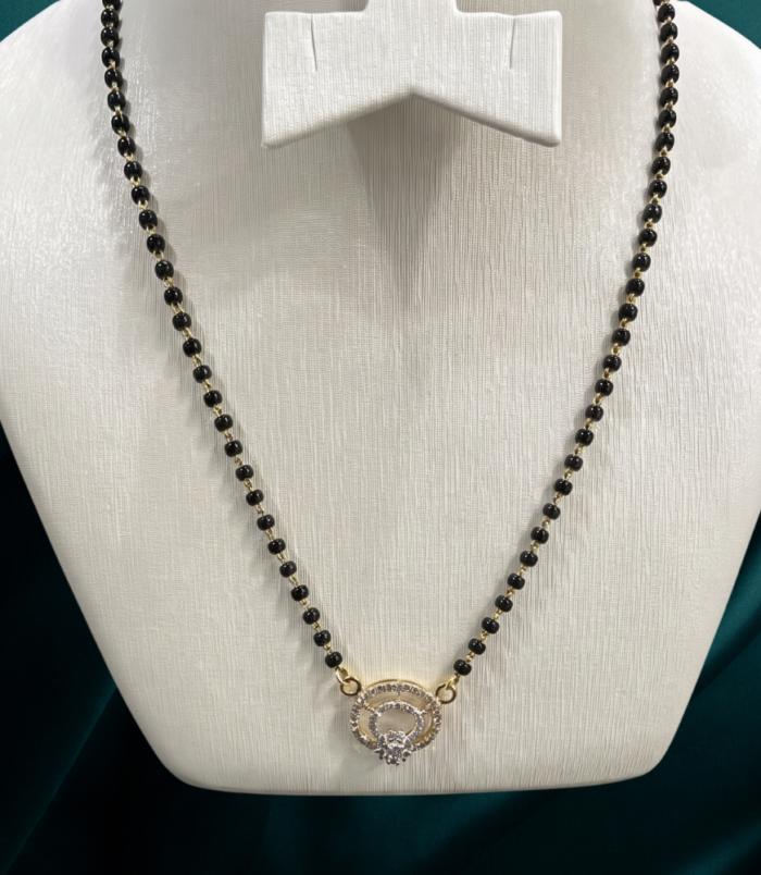 217 KBZ GOLD DMD MSTR SET 22K GOLD Diamond Mangalsutra Earring SET