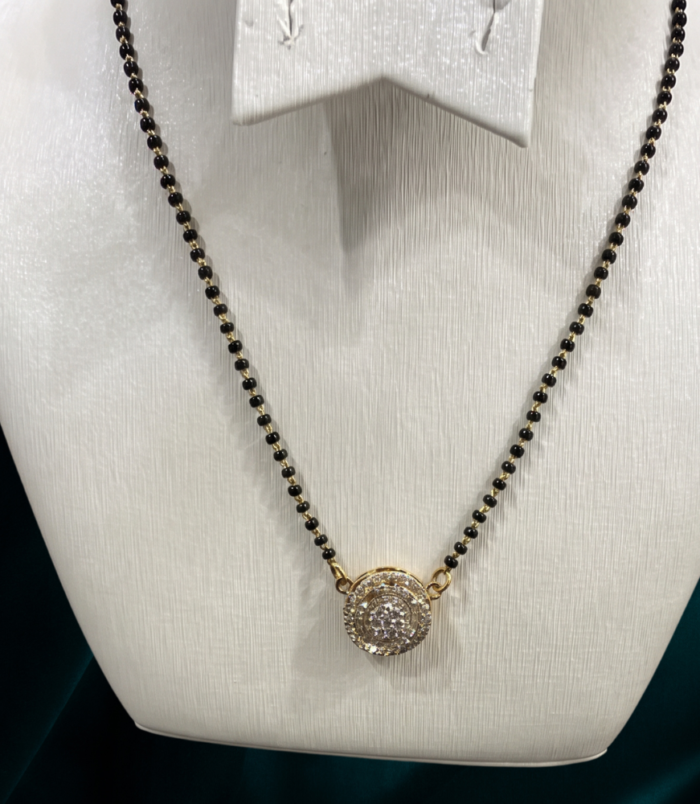 219 KBZ GOLD DMD MSTR SET 22K GOLD Diamond Mangalsutra Earring SET