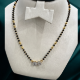 22k gold, natural diamond, mangalsutra pendant set