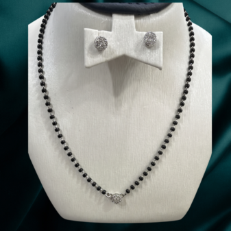 22k Gold, natural diamond, mangalsutra set