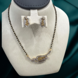 22K GOLD Diamond Mangalsutra Earring SET
