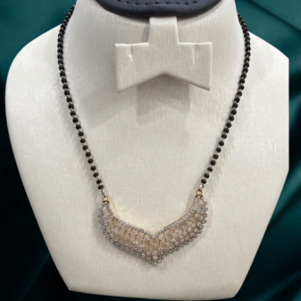 22K GOLD Diamond Mangalsutra Earring SET