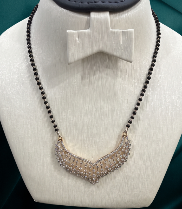 22K GOLD Diamond Mangalsutra Earring SET