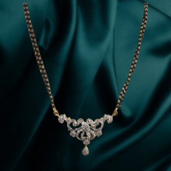 22K GOLD Diamond Mangalsutra Earring SET