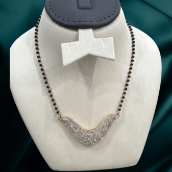 22K GOLD Diamond Mangalsutra Earring SET