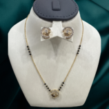 22K GOLD Diamond Mangalsutra Earring SET