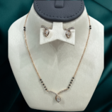 22K GOLD Diamond Mangalsutra Earring SET