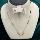 22K GOLD Diamond Mangalsutra Earring SET
