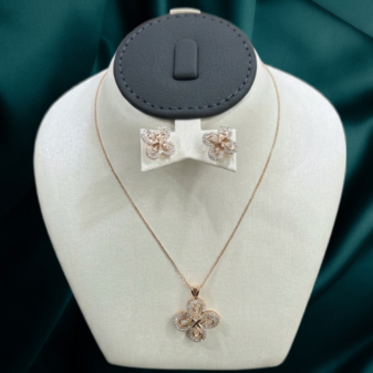 22K GOLD Diamond Mangalsutra Earring SET