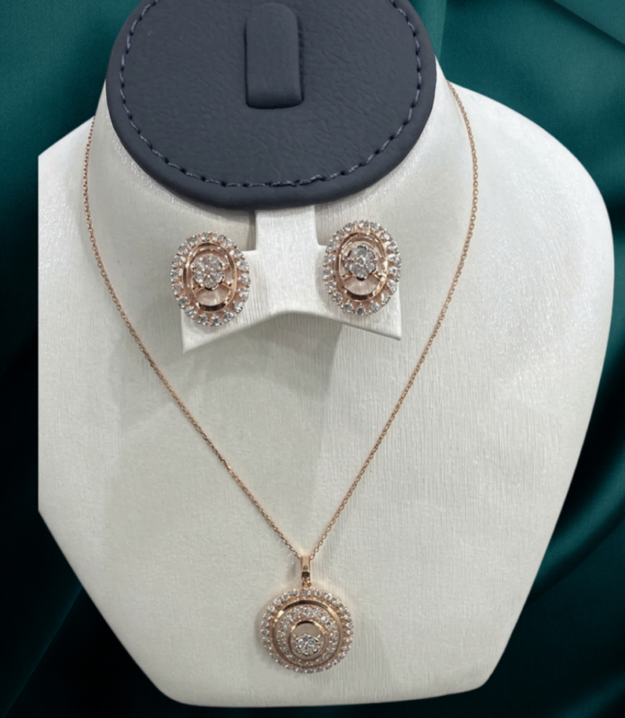 22K GOLD Diamond Mangalsutra Earring SET