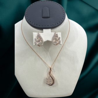 22K GOLD Diamond Mangalsutra Earring SET