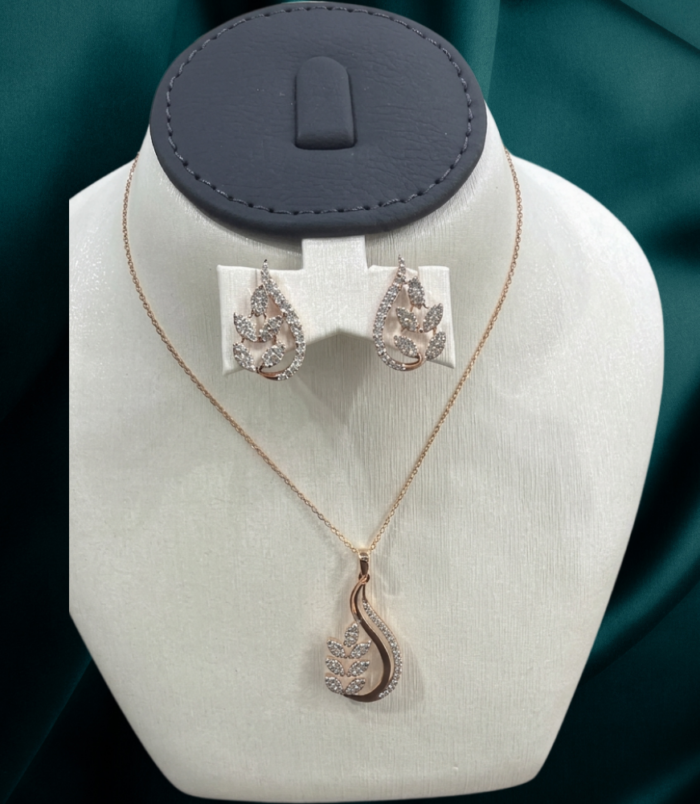 22K GOLD Diamond Mangalsutra Earring SET
