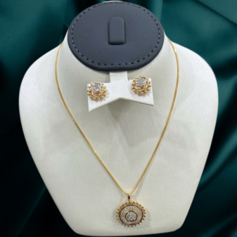 22K GOLD Diamond Mangalsutra Earring SET