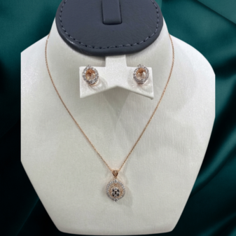 22K GOLD Diamond Mangalsutra Earring SET